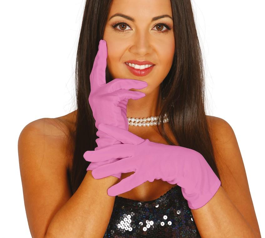 Luvas cor de rosa adulto