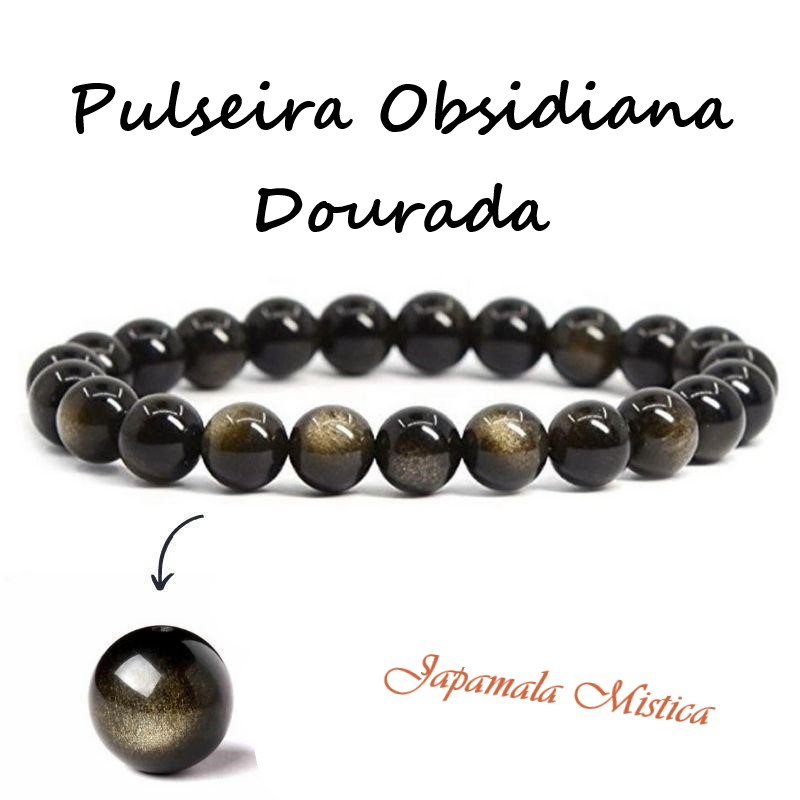 Pulseira Obsidiana Dourada