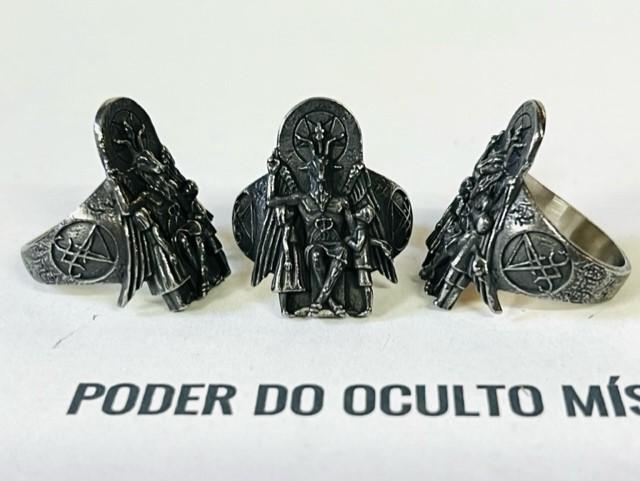 ANEL AÇO TEMPLO BAPHOMET