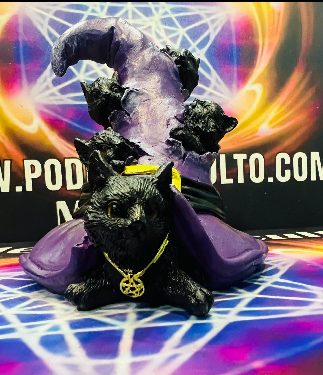 CHAPEU DE BRUXA GATO PRETO